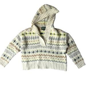 American Eagle Soft & Cozy Fair Isle Hooded Sweater • Women’s Small